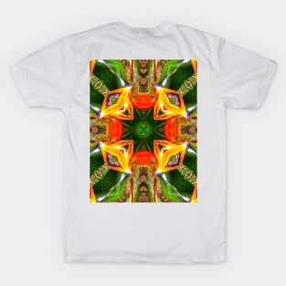 Canna flower pattern resembling the beak of a bird T-Shirt